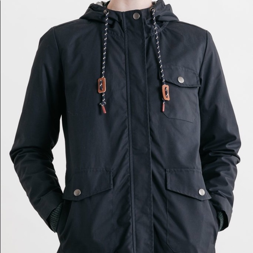 Bridge & Burn Navy Balsam Waxed Cotton Coat